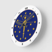 インディアナ州の旗 & インディアナ州のファッション/デザイン アメリカ ラウンド壁時計 (傾斜)