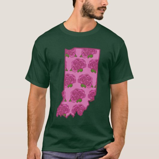 インディアナ州の花 ピオニー Tシャツ (正面)