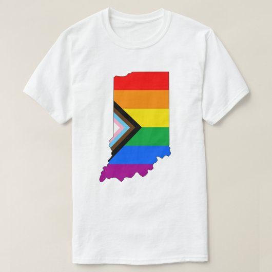 インディアナ州の誇り LGBTQ プログレスプライド Tシャツ (デザイン正面)