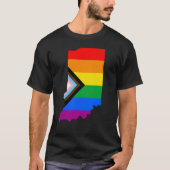 インディアナ州の誇り LGBTQ プログレスプライド Tシャツ (正面)