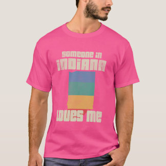 インディアナ州の誰かが私のことを好きなのね レトロ土地 州地図 Tシャツ