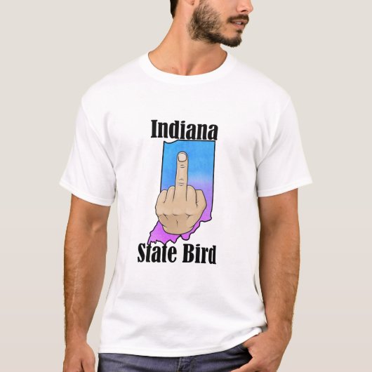 インディアナ州の鳥Tシャツ中指の色 Tシャツ (正面)