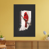 インディアナ州の（鳥）ショウジョウコウカンチョウ キャンバスプリント (インサイチュ (リビング))