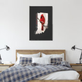 インディアナ州の（鳥）ショウジョウコウカンチョウ キャンバスプリント (インサイチュ (寝室))