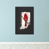 インディアナ州の（鳥）ショウジョウコウカンチョウ キャンバスプリント (インサイチュ (ウッドフロア))