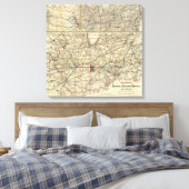 インディアナ州を示す地図 キャンバスプリント (インサイチュ (寝室))