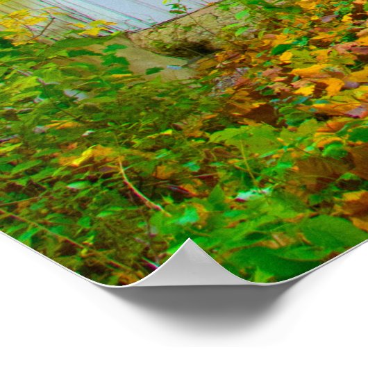 インディアナ州アダムスミルオールドカバーブリッジ ポスター (角)