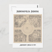 インディアナ州インディアナポリスのモニュメントサークル ポストカード (正面/裏面)