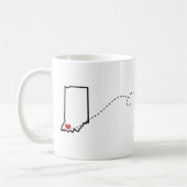 インディアナ州エバンスビルからテネシー州クロスビル コーヒーマグカップ (左)