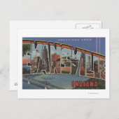 インディアナ州エバンズビル – ラージ・レター・シーン ポストカード (正面/裏面)