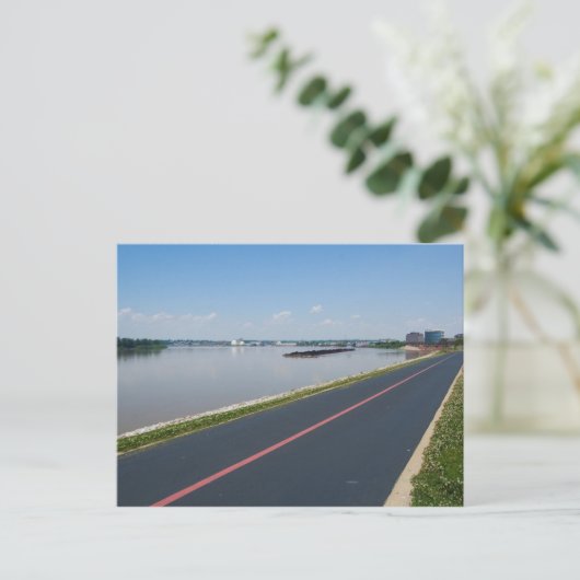 インディアナ州エヴァンスビルでのオハイオ川 ポストカード (スタンド正面)