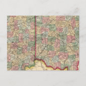 インディアナ州オハイオの地図バイミッチェル ポストカード (正面)