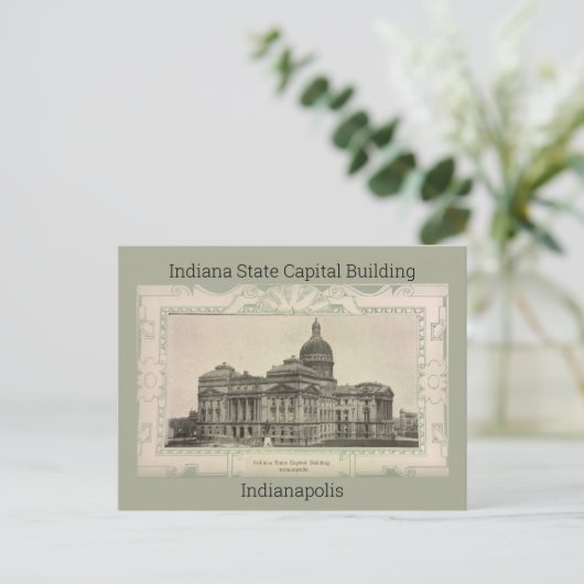 インディアナ州キャピタル建物はがき(1908) ポストカード (スタンド正面)