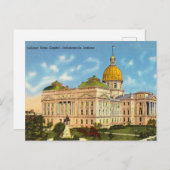 インディアナ州キャピトル、インディアナポリス、インディアナ ポストカード (正面/裏面)