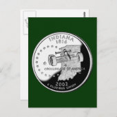 インディアナ州クォーターの裏側の偽物 ポストカード (正面/裏面)