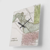 インディアナ州ジェファーソンビル:地図 スクエア壁時計 (傾斜)