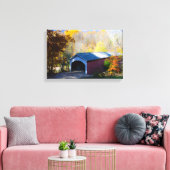 インディアナ州ナローカバー橋パークカウンティ キャンバスプリント (インサイチュ (リビング))