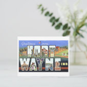 インディアナ州フォートウェインからのヴィンテージの挨拶 ポストカード (スタンド正面)