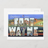 インディアナ州フォートウェインからのヴィンテージの挨拶 ポストカード (正面/裏面)