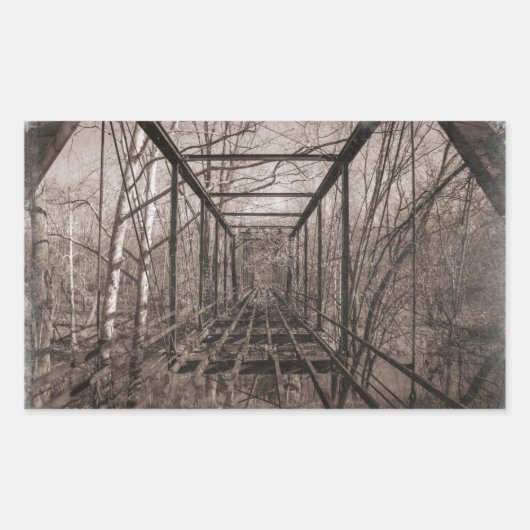 インディアナ州ブリーデンの橋 長方形シール (正面)