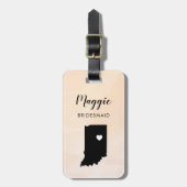 インディアナ州マップ ラゲッジタグ, ウェディングパーティー歓迎 ラゲッジタグ (正面縦)