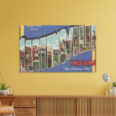 インディアナ州マーティンズビル – 大きな文字のシーン キャンバスプリント (インサイチュ (リビング))