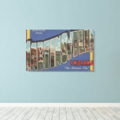 インディアナ州マーティンズビル – 大きな文字のシーン キャンバスプリント (インサイチュ (ウッドフロア))