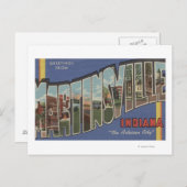 インディアナ州マーティンズビル – 大きな文字のシーン ポストカード (正面/裏面)