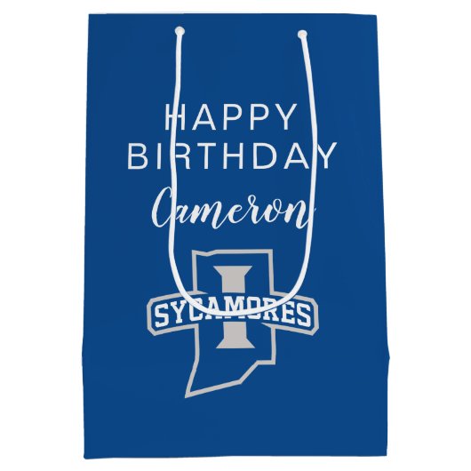 インディアナ州リーフ誕生日 ミディアムペーパーバッグ (裏面)