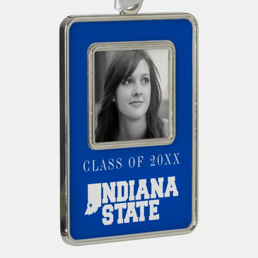 インディアナ州ロゴ シルバープレートフレームオーナメント (右)