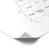 インディアナ州地図と州概要 ポスター (角)