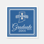 インディアナ州大学卒業 スタンダードカクテルナプキン (正面)