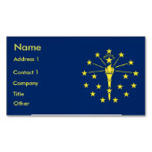 インディアナ州旗を持つ名刺マグネット マグネット名刺 (正面)