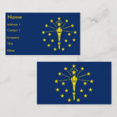 インディアナ州旗を持つ名刺 名刺 (正面/裏面)