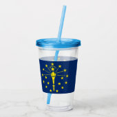 インディアナ州旗を持つ愛国的なアクリルタンブラー アクリルタンブラー (裏面)