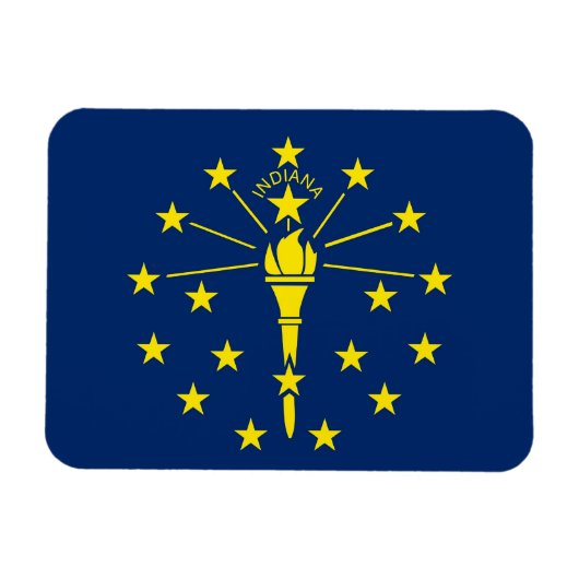 インディアナ州旗を持つ愛国的なフレキシブル磁石 マグネット (横)