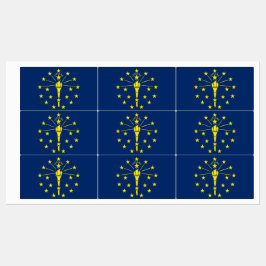 インディアナ州旗を持つ愛国的な州 ラベル
