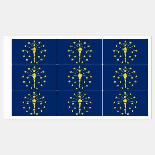 インディアナ州旗を持つ愛国的な州 ラベル (シート)