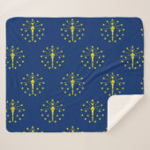 インディアナ州旗を持つ愛国的シェルパ毛布 シェルパブランケット (正面(横))