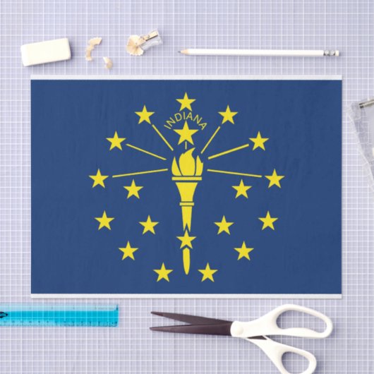 インディアナ州旗を持つ愛国的ティッシュペーパー 薄葉紙 (クラフト)