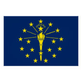 インディアナ州旗を掲げた愛国的な壁のポスター ポスター (正面)