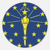 インディアナ州旗シール ラウンドシール (正面)