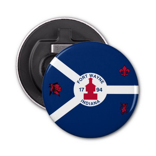 インディアナ州旗フォートウェインボトルオープナー 栓抜き (正面)