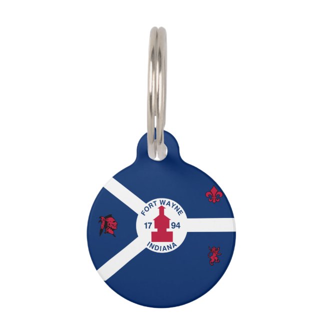 インディアナ州旗フォートワインペット用名札 ペット　ネームタグ (正面)