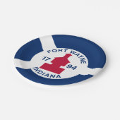 インディアナ州旗フォートワイン紙プレート ペーパープレート (アングル)