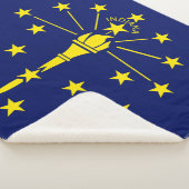 インディアナ州旗プリント愛国心 シェルパブランケット (3/4)