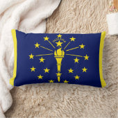 インディアナ州旗プリント愛国心 ランバークッション (ブランケット)