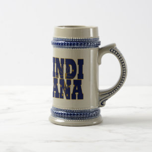 インディアナ州旗文字 ビールジョッキ
