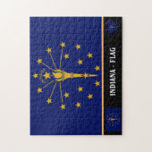 インディアナ州旗&インディアナ州アメリカ合衆国/アメリカ ジグソーパズル (縦)