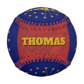 インディアナ州旗，インディアナ州，モノグラム/野球ボール 野球ボール (正面)